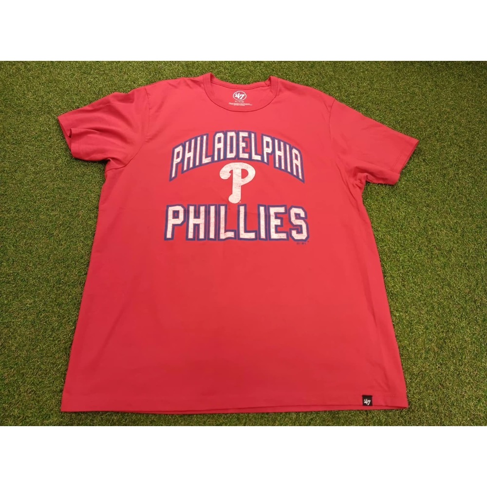 Philadelphia Phillies T-Shirt Mens XL Bright Red '47 Baseball Team MLB‎ Cotton